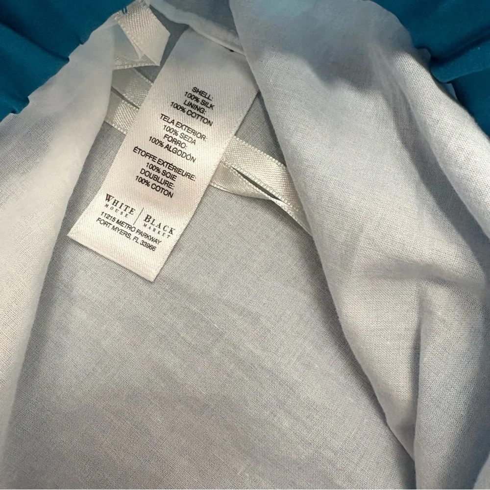 White House Black Market Silk Blue and White Ombre Maxi Skirt